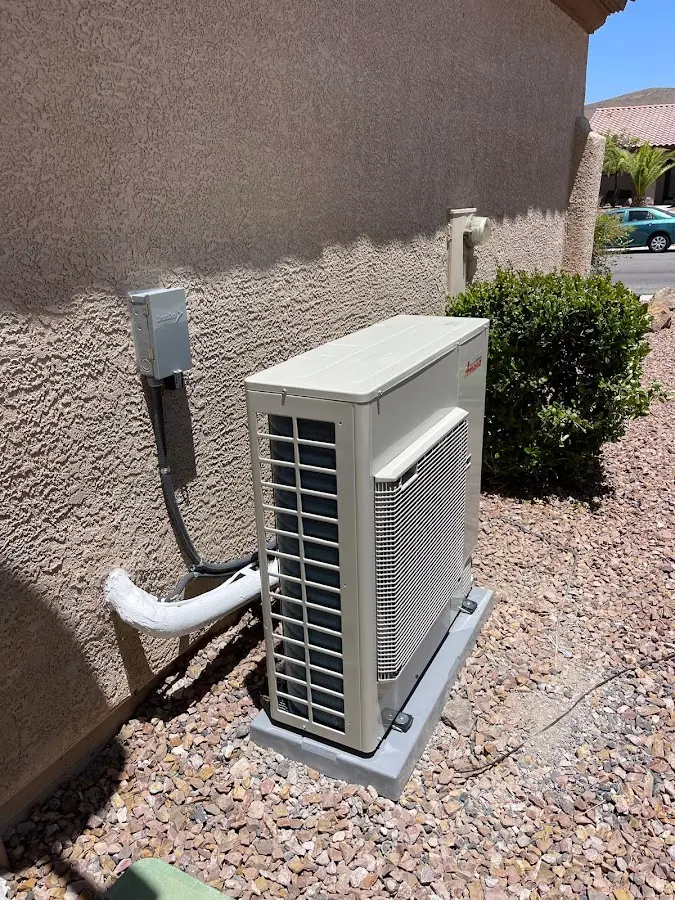 Residential air conditioning condenser unit in Poland